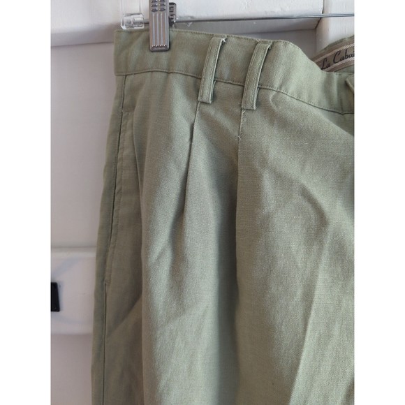 La Cabana Men's 34X32 Light Green Linen Blend Cuffed Slacks - Picture 4 of 9